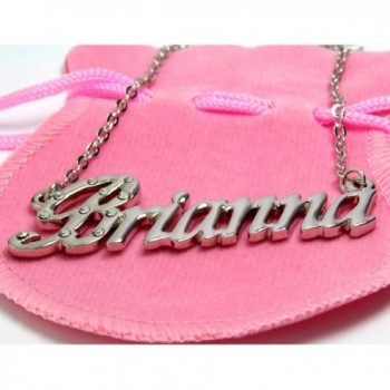 Name Necklace Brianna White Plated