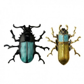 MonkeyJack 2 Pieces/Set Simulation Beetle Bug Insect Brooch Pin for Women Men Masquerade Costume Lapel Pin - CW187T4HZ9Q