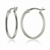 Sterling Silver High Polished Dainty Small Oval 20mm Hoop Earrings - CR1895YL6DQ