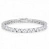 Genuine Rhodium Plated 7.25 Inch Trillion Cut Cubic Zirconia Bracelet - CE11CCNMGXT