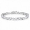 Genuine Rhodium Plated 7.25 Inch Trillion Cut Cubic Zirconia Bracelet - CE11CCNMGXT