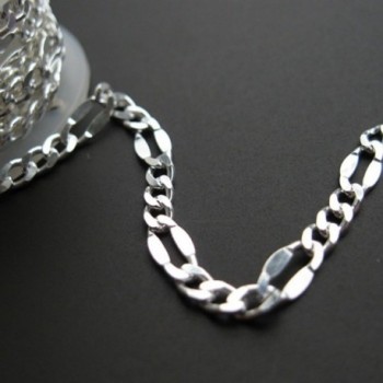 Sterling Silver Chain - Fancy Figaro Link (Bulk By the Foot) - CQ11DUU0ORD