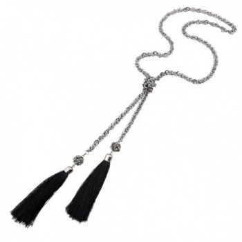 EXCEED Knotted Necklace Double Tassel in Women's Y-Necklaces