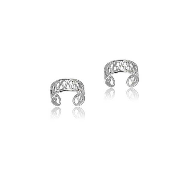 Sterling Silver Polished Filigree Small Swirl Clip On Ear Cuff - CM187IXDQK7