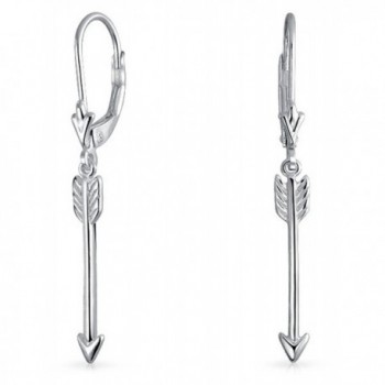 Bling Jewelry Sterling Silver Dangling Cupid Arrow Drop Leverback Earrings - CJ11WJRY4T7