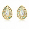 Gold Plated Faux Opal Avice Stud Earrings - CU187YUC6LW