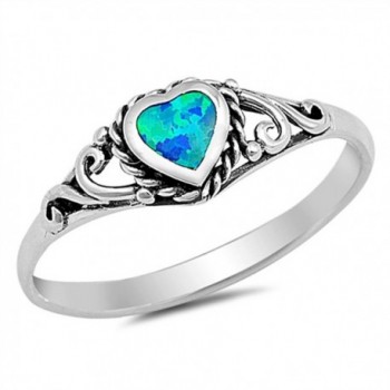 Sterling Antique Filigree Engagement AVAILABLE - Lab Created Blue Opal - CT17Y054ZED