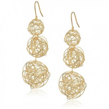 Kenneth Jay Lane Womens 3 Wrap Gold Wire Ball Drop Fishhook Ear Earrings - Gold - CN17Y04NEO7