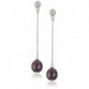 Bella Pearl Dangling Chinese Freshwater Cultured Pearl Drop Earrings - Black - CA11KLPO3JF