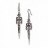 Gothic Skull Dagger Medieval Renaissance Dangle Earrings with Red Austrian Crystals - C911DXG3JHL