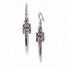 Gothic Skull Dagger Medieval Renaissance Dangle Earrings with Red Austrian Crystals - C911DXG3JHL
