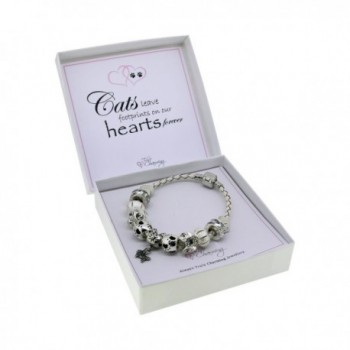 Truly Charming Leather charm bracelet with silver plated charms - 21.0 centimeters - C412NR1R5BT