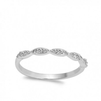 Clear Marquise Stackable Sterling Silver