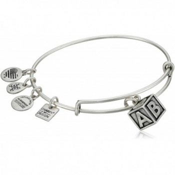 Alex and Ani Charity By Design Baby Block Bangle Bracelet - Rafaelian Silver - CR17YDQML97