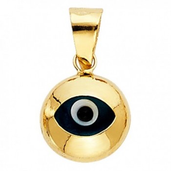 14k Yellow Gold Evil Eye Charm Pendant - CJ1295W5VHH