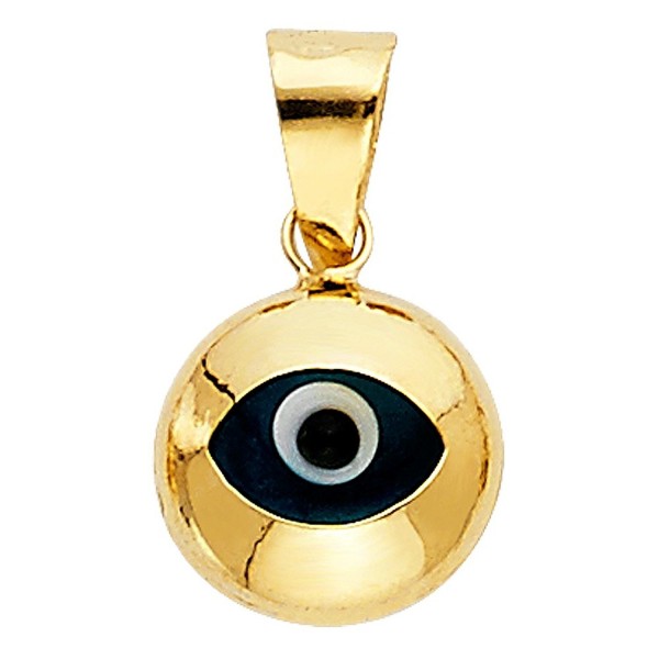 14k Yellow Gold Evil Eye Charm Pendant - CJ1295W5VHH