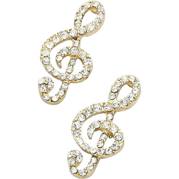 Liavys Treble Musical Fashionable Earrings - Gold Plated - C212B57V2SR