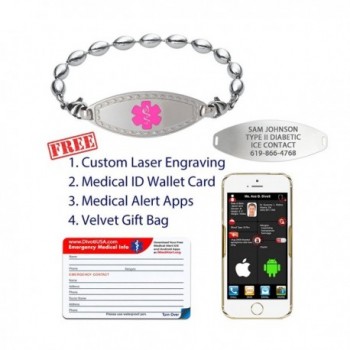 Divoti Engraved Bracelet Stainless Pink 8 0 in Women's ID Bracelets