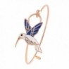 SENFAI Tiny Enamel Trochilus Crystal Easy Openning Charm Bracelet and Hummingbird Bangle Female - C912J5Y3W99