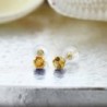 0 52 Round Yellow Citrine Earrings in Women's Stud Earrings