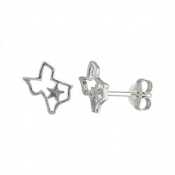Tiny Sterling Silver Texas Stud Earrings 5/16 inch - CL111B26VXX