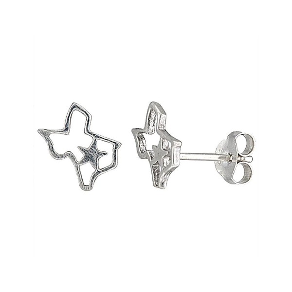 Tiny Sterling Silver Texas Stud Earrings 5/16 inch - CL111B26VXX