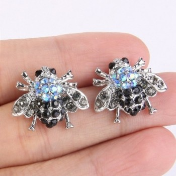 EVER FAITH Austrian Honeybee Silver Tone in Women's Stud Earrings