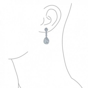 Bling Jewelry Teardrop Earrings Rhodium in Women's Clip-Ons Earrings