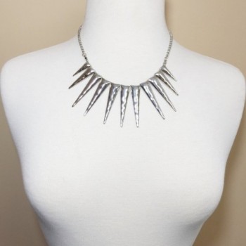 Statement Necklace Dangle Earrings Silver