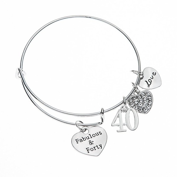 40th Birthday Gifts for Women- 40th Birthday Expandable Charm Bracelet- 40th Birthday Ideas- Gift for Her - CO12IEQA633