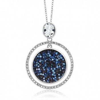 2" Moonlight Crystal Dust Double Circle Pendant Made With Swarovski Crystal - CZ187DQD53K