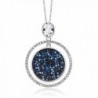 2" Moonlight Crystal Dust Double Circle Pendant Made With Swarovski Crystal - CZ187DQD53K