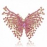 EVER FAITH Gold-Tone Butterfly Brooch Pink Austrian Crystal - C911BGDLGTV