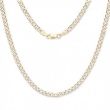 24" Curb / Cuban Italian Chain Two-Toned 14K Gold over .925 Sterling Silver / 3.5 mm - CN11CGK3SOJ