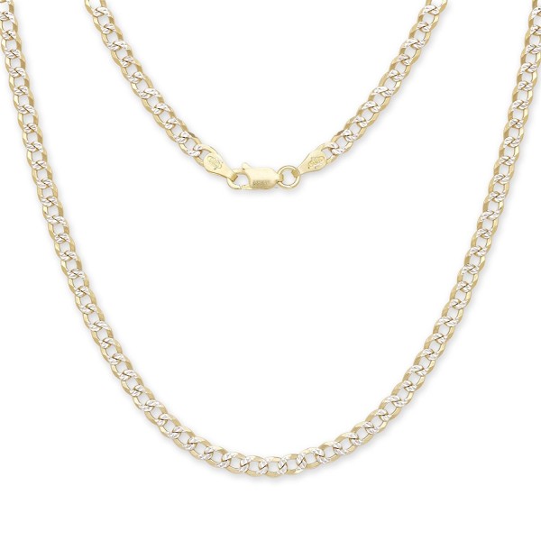 24" Curb / Cuban Italian Chain Two-Toned 14K Gold over .925 Sterling Silver / 3.5 mm - CN11CGK3SOJ
