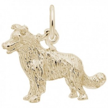 Border Collie Dog Charm- Charms for Bracelets and Necklaces - CH186URY90M