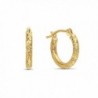 14k Yellow Gold Hand Engraved Diamond-cut Round Hoop Earrings- (0.5 inch Diameter) - CJ17Z3KDE3H
