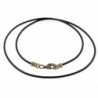Antique Brass 1.8mm Fine Black Leather Cord Necklace - C412F8QMBQX