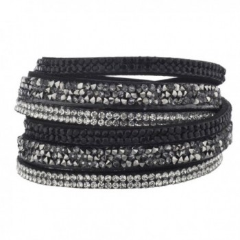 Lux Accessories Women's Studded Fashion Wrap Bracelet - Silver - CG12LO55KUV