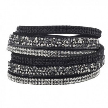 Lux Accessories Women's Studded Fashion Wrap Bracelet - Silver - CG12LO55KUV