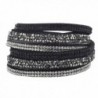 Lux Accessories Women's Studded Fashion Wrap Bracelet - Silver - CG12LO55KUV