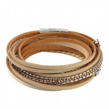 Jenia Multi layer Leather Bracelet Magnetic