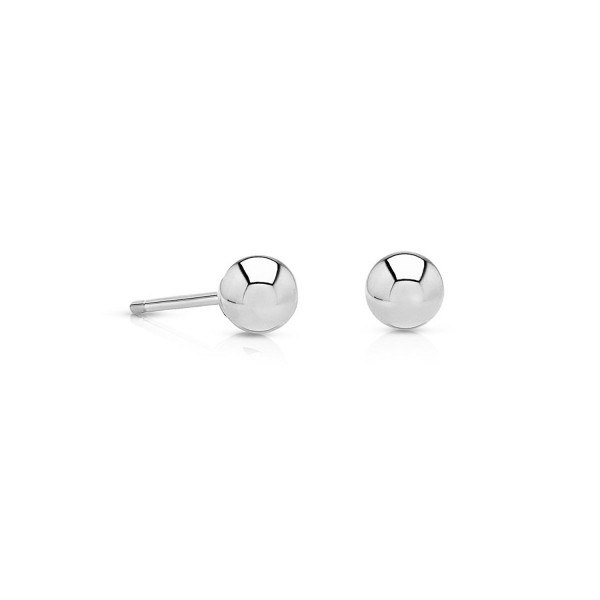 14k Gold Small Ball Stud Earrings with Secure and Comfortable Friction Backs- 3mm Diameter - C412EGQG0NB