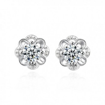 TOPSTARONLINE Preserved Fresh Flower Hollow Out Zircon Earrings - C811RW1AMEZ