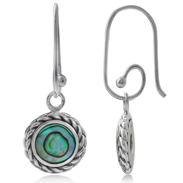 Abalone/Paua Shell 925 Sterling Silver Rope Interchangeable Earrings - C41216WXTKF