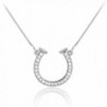 Sterling Silver CZ Good Luck Horseshoe Necklace - CZ11F5W30MZ