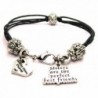 ChubbyChicoCharms Sisters Are the Perfect Best Friends- Pewter Beaded Black Waxed Cotton Cord Bracelet- 2.5" - C511GSN3EPX