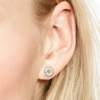 Two Tone Plated Sterling Silver Earrings in Women's Stud Earrings