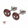 Licensed Marvel Comics 18g Spider-Man Logo Unisex 316L Stainless Steel Front Stud/Post Earrings (with Gift Box) - CA11VFZUY25