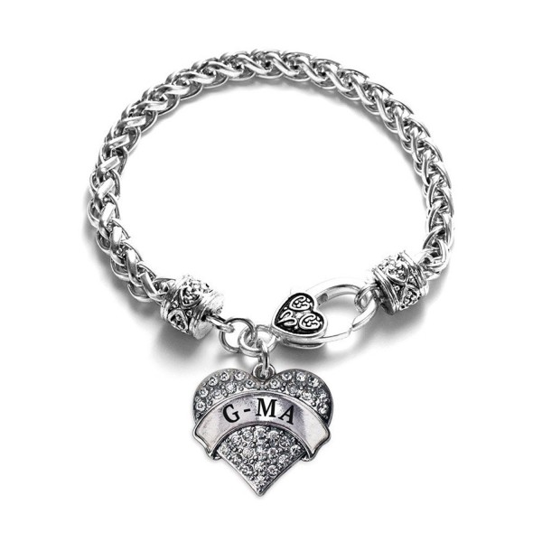 G-ma 1 Carat Classic Silver Plated Heart Clear Crystal Charm Bracelet Jewelry - CE11VDKWQQ9